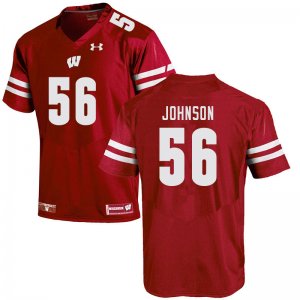 Men's Wisconsin Badgers NCAA #56 Rodas Johnson Red Authentic Under Armour Stitched College Football Jersey YN31R66YN